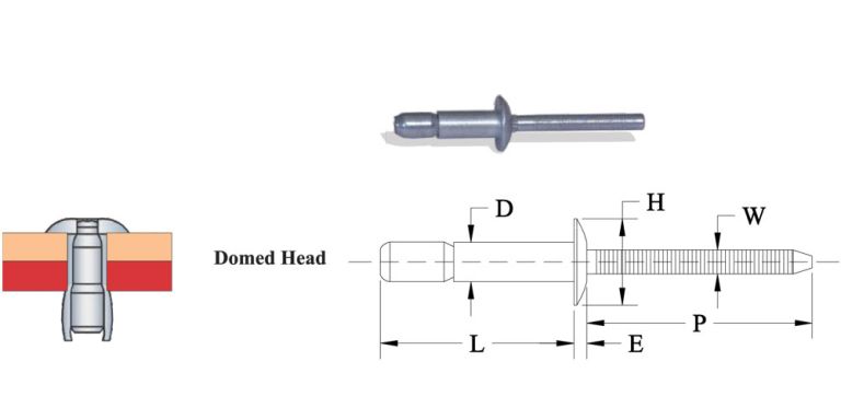Domed head i lock blind rivets