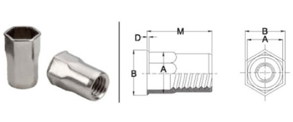 semi hex reduced head insert nut manufacturer India