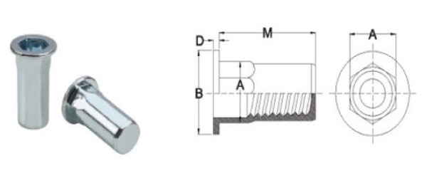 semi hex rivet nut manufacturer India