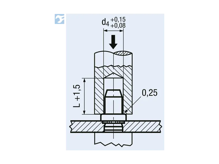 Self-clinching nuts closed type B BS