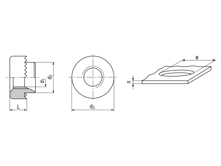 Flare-in nuts Spin Cap Nut RHB