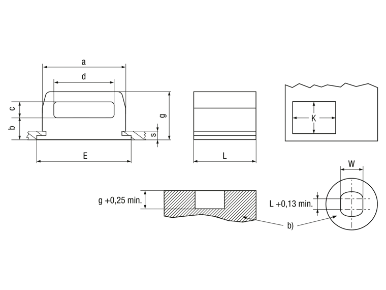 Self-clinching right-angle fasteners RAA RAS TDS